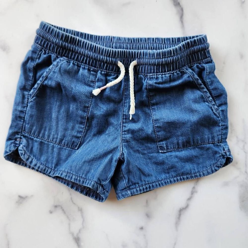 Okie dokie girls 3t pull on blue shorts lightweight comfortable 100% cotton